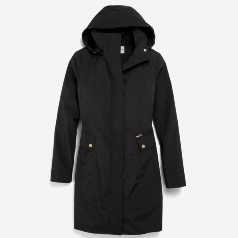 New Cole Haan signature Packable rain jacket black size small.